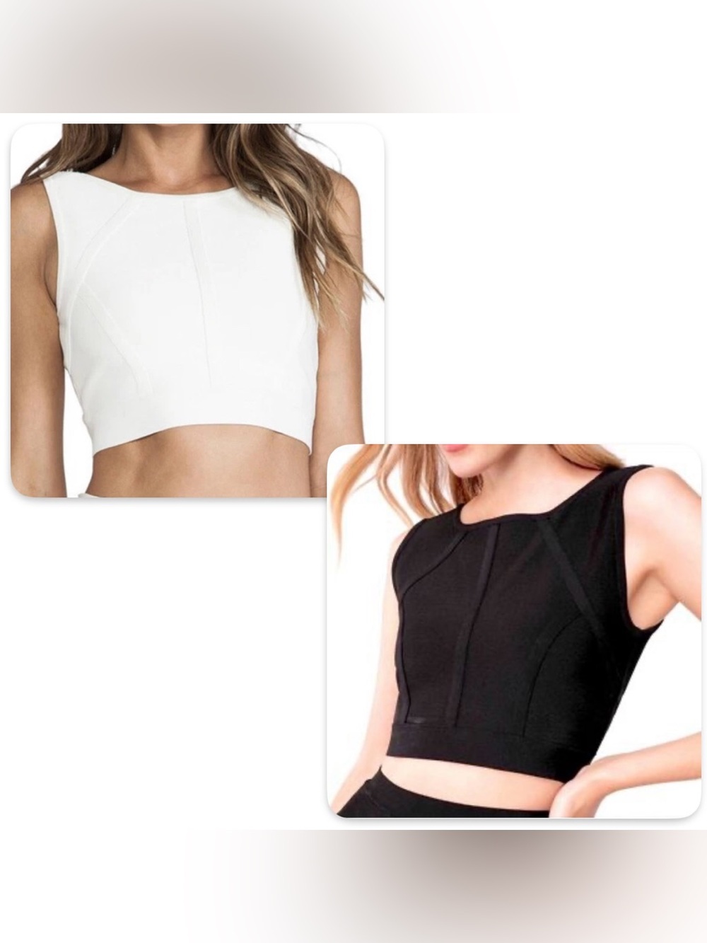 BCBG MaxAzria Black & White Crop Tops